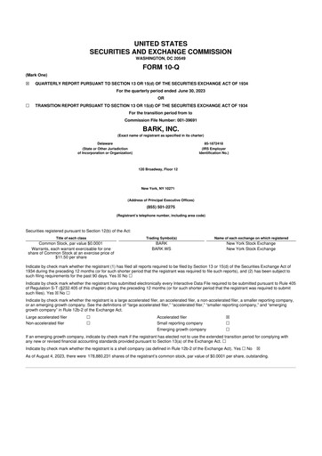 Miniature Bark, Inc. 10-Q Rapport trimestriel 2024 