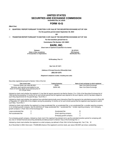Miniature Bark, Inc. 10-Q Rapport trimestriel 2024 