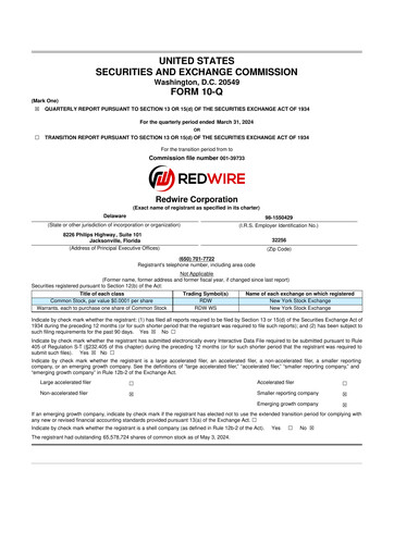 Thumbnail Redwire 10-Q Quarterly Report FY2024 