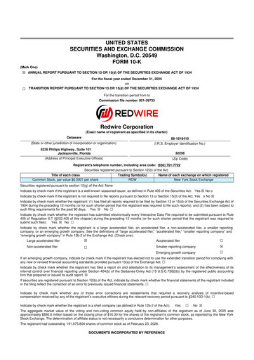 Thumbnail Redwire 10-K Annual Report 2025
