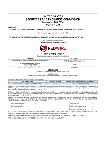 Thumbnail Redwire 10-Q Quarterly Report FY2026 