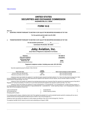 Thumbnail Joby Aviation 10-Q Quarterly Report FY2026 