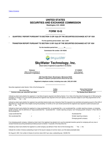 Miniature SkyWater Technology 10-Q Rapport trimestriel 2021 