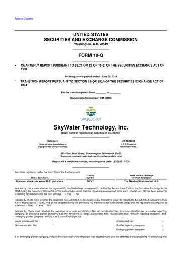 Miniature SkyWater Technology 10-Q Rapport trimestriel 2024 