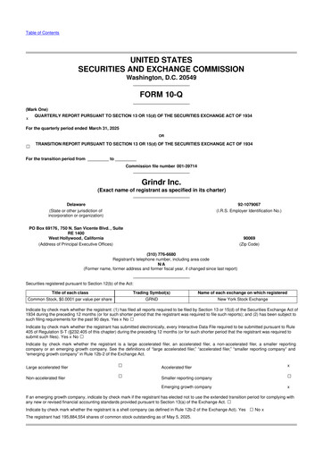 Thumbnail Grindr 10-Q Quarterly Report FY2025 