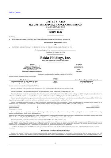 Thumbnail Bakkt Holdings 10-K Annual Report 2021