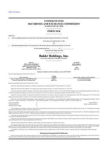 Thumbnail Bakkt Holdings 10-K Annual Report 2023