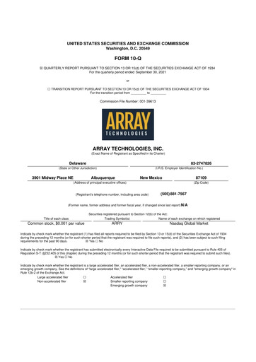 Thumbnail Array Technologies 10-Q Quarterly Report FY2021 