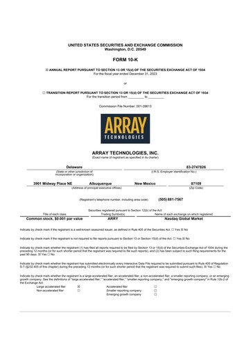 Thumbnail Array Technologies 10-K Annual Report 2023