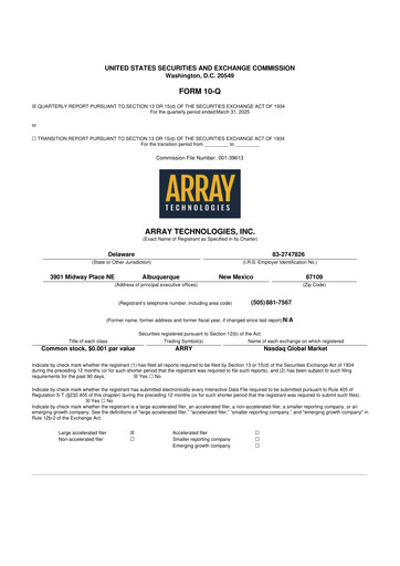 Thumbnail Array Technologies 10-Q Quarterly Report FY2025 