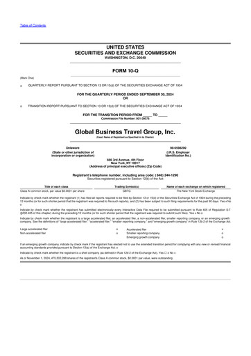 Thumbnail Global Business Travel Group 10-Q Quarterly Report FY2024 