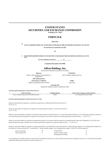 Thumbnail Affirm 10-K Annual Report 2024