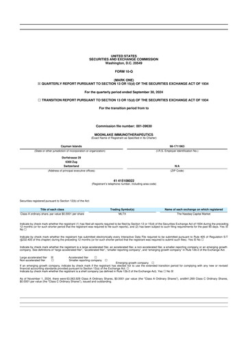 Miniature MoonLake Immunotherapeutics 10-Q Rapport trimestriel 2024 