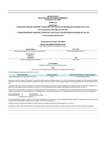 Miniature MoonLake Immunotherapeutics 10-Q Rapport trimestriel 2026 