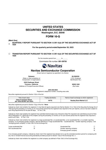 Thumbnail Navitas Semiconductor 10-Q Quarterly Report FY2023 