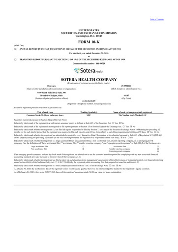 Thumbnail Sotera Health
 10-K Annual Report 