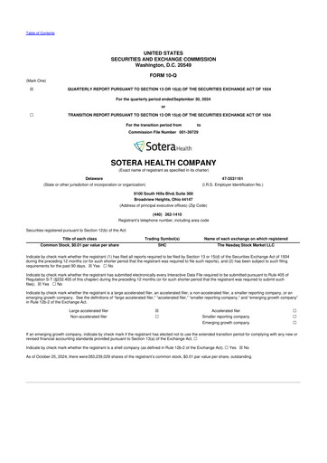 Thumbnail Sotera Health
 10-Q Quarterly Report FY2024 