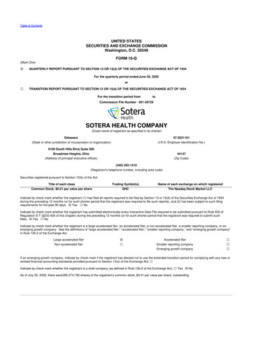Thumbnail Sotera Health
 10-Q Quarterly Report FY2026 