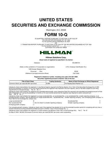 Vorschaubild Hillman Solutions 10-Q Quartalsbericht 2024 