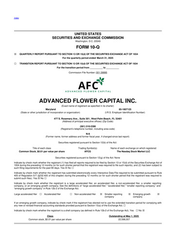 Thumbnail 	Advanced Flower Capital 10-Q Quarterly Report FY2025 