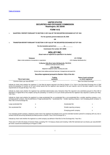 Thumbnail Holley 10-Q Quarterly Report FY2026 