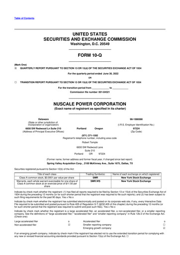 Thumbnail NuScale Power 10-Q Quarterly Report FY 