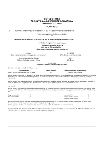 Thumbnail Jackson Financial 10-Q Quarterly Report FY2021 