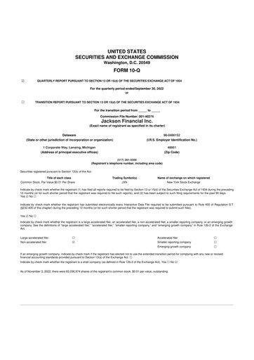 Thumbnail Jackson Financial 10-Q Quarterly Report FY2022 