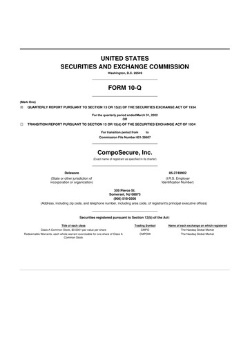 Thumbnail CompoSecure 10-Q Quarterly Report FY2022 