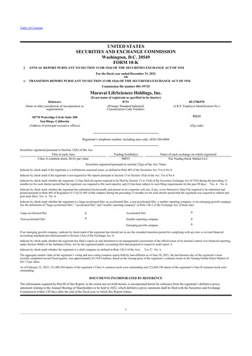 Thumbnail Maravai LifeSciences
 10-K Annual Report 2021