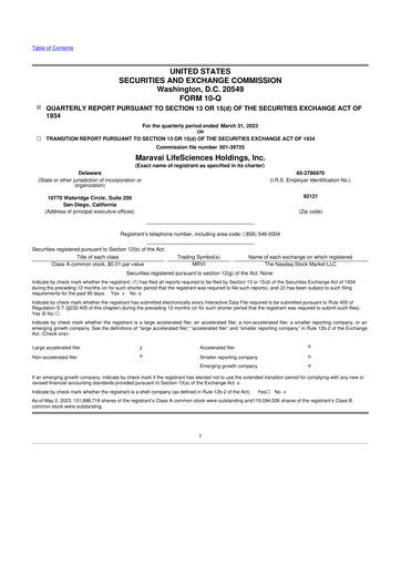 Thumbnail Maravai LifeSciences
 10-Q Quarterly Report FY2023 