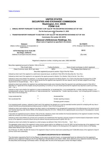 Thumbnail Maravai LifeSciences
 10-K Annual Report 2025