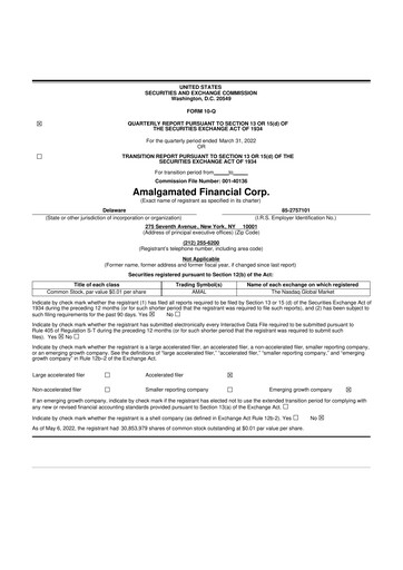 Vorschaubild Amalgamated Financial 10-Q Quartalsbericht 2022 