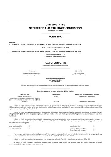 Thumbnail Playstudios 10-Q Quarterly Report FY 
