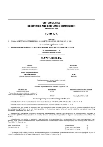 Thumbnail Playstudios 10-K Annual Report 