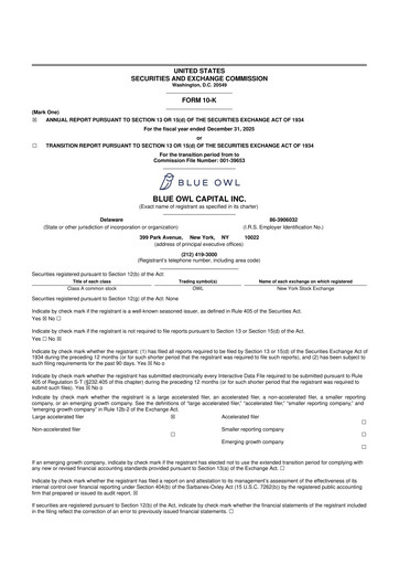 Thumbnail Blue Owl Capital 10-K Annual Report 2025
