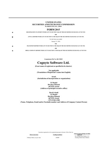 Thumbnail Cognyte Software 20-F Annual Report 2023