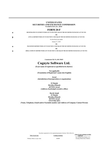 Thumbnail Cognyte Software 20-F Annual Report 2025