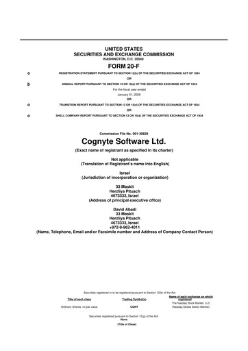 Thumbnail Cognyte Software 20-F Annual Report 2025