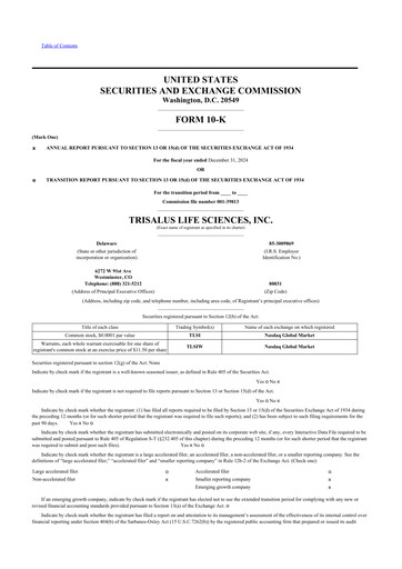 Thumbnail TriSalus Life Sciences 10-K Annual Report 2024