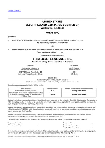 Thumbnail TriSalus Life Sciences 10-Q Quarterly Report FY2025 