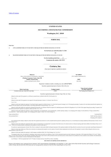 Thumbnail Certara 10-K Annual Report 2024