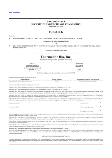 Miniature Tourmaline Bio 10-K Rapport annuel 2024