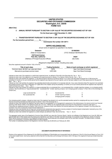 Miniature 	Hippo Holdings 10-K Rapport annuel 