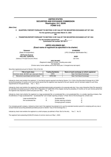 Thumbnail 	Hippo Holdings 10-Q Quarterly Report FY 