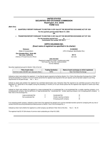 Thumbnail 	Hippo Holdings 10-Q Quarterly Report FY 