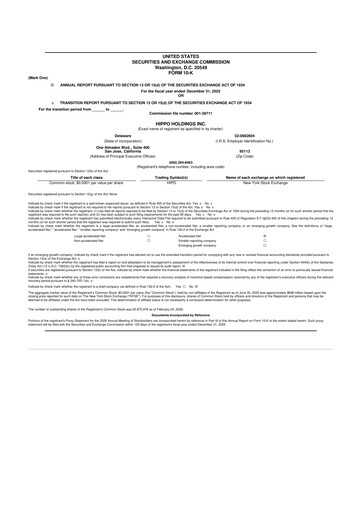 Miniature 	Hippo Holdings 10-K Rapport annuel 