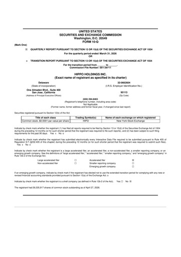 Miniature 	Hippo Holdings 10-Q Rapport trimestriel 2026 