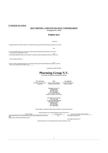 Thumbnail Pharming Group 20-F Annual Report 2023
