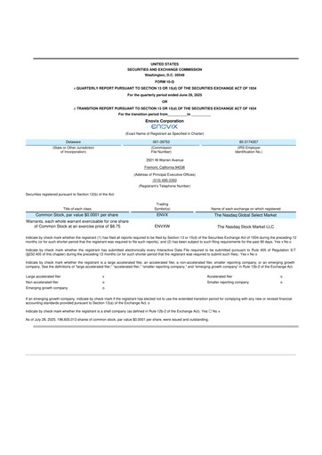 Thumbnail Enovix 10-Q Quarterly Report FY2025 